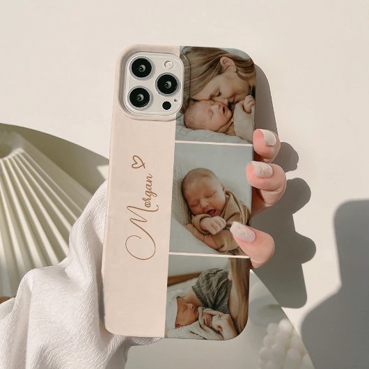Coques Case-Mate iPhone Collage photo minimal beige Script 3