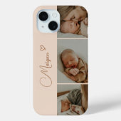 Coques Case-Mate iPhone Collage photo minimal beige Script 3 (Verso)