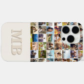 Coques Case-Mate iPhone Collage photo moderne Beige Initial Monogramme (Verso (horizontal))