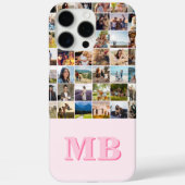 Coques Case-Mate iPhone Collage photo moderne rose Premier monogramme (Verso)