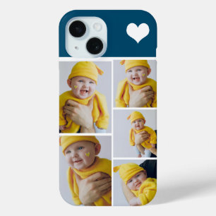 Coque Pour iPhone 15 Collage Photo Personnalisé Avec Coeur