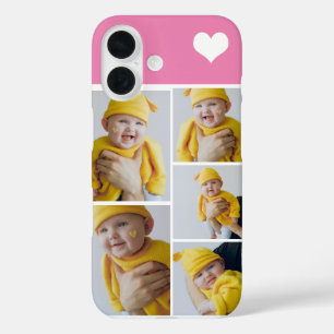 Coques iPhone 16 Collage Photo Personnalisé Avec Coeur