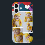 Coques iPhone 16 Collage Photo Personnalisé Avec Coeur<br><div class="desc">Faites un appareil photo photo personnalisé avec détail de coeur d'amour de Ricaso - ajoutez vos propres photos - photo collage cadeaux de conservation disponibles pour de nombreux styles - choisissez votre option dans le menu déroulant</div>