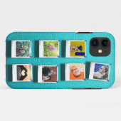Coques Case-Mate iPhone Collage photo personnalisé Turquoise Girly tendanc (Dos (Horizontal))
