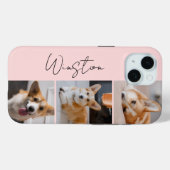 Coques Case-Mate iPhone Collage photo rose moderne (Verso (horizontal))