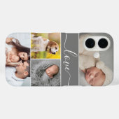 Coques Case-Mate iPhone Collage photo simple Love script Personnalisé (Verso (horizontal))