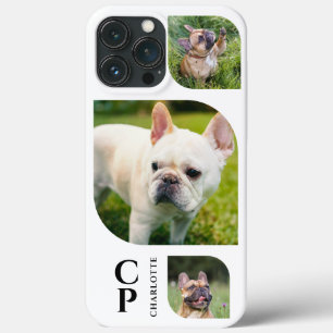 Case-Mate iPhone Case Collage photo simple moderne Monogramme Nom 3