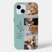 Coques Case-Mate iPhone Collage photo Turquoise moderne (Verso)