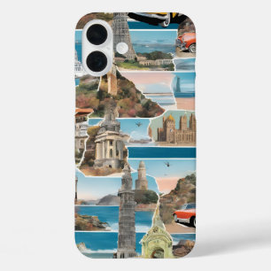 Coques iPhone 16 Plus Collage Retro World Tour