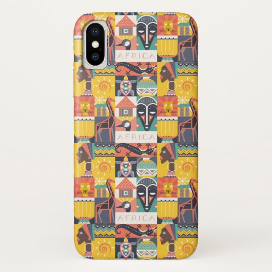 Coques Case-Mate iPhone Collage symbolique africain d'art (Dos)