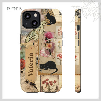 Case-Mate iPhone Case Collage vintage Découpage Floral Taxedo Cat Scrap