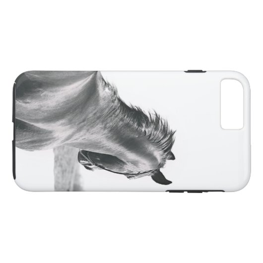 Coques Case-Mate iPhone collection de chevaux. B&W (Dos (Horizontal))