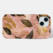 Coques Case-Mate iPhone Collection de Feuilles Boho Populaire en or rose (Verso (horizontal))