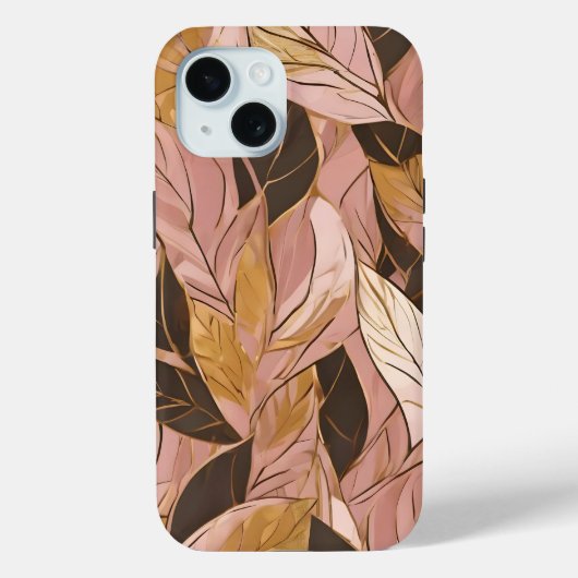Coques Case-Mate iPhone Collection de Feuilles de Boho Rouge Rose Populair (Verso)