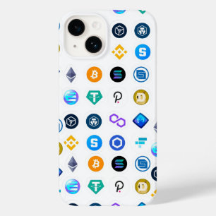 Coque Pour iPhone 14 Collection de logo Crypto Currency