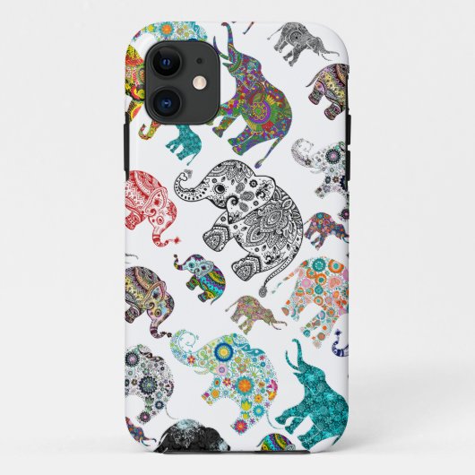 Coques Case-Mate iPhone Collection D'Éléphants Dans Un Motif Aléatoire (Dos)
