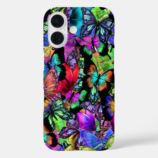 Coques Case-Mate iPhone Collection néon papillon (Verso)