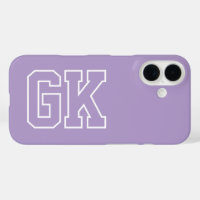 College Violet Blanc Monogramme Initiales