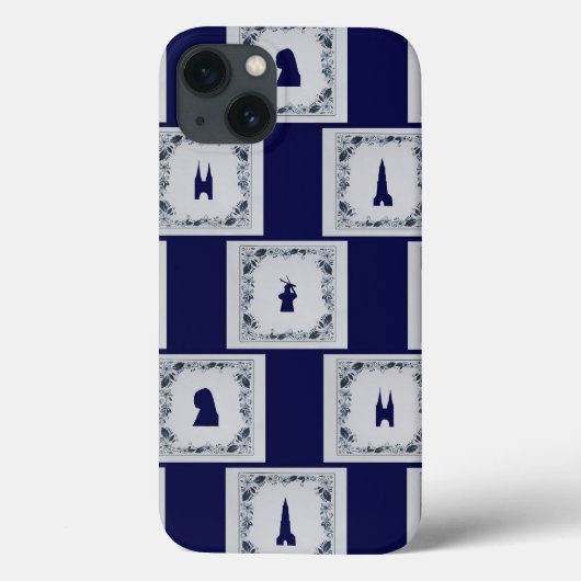 Coques Case-Mate iPhone Coller les tuiles bleues Delft (Verso)