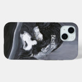 Coques Case-Mate iPhone Collie Bordure Possédant Peinture personnalisée (Verso (horizontal))