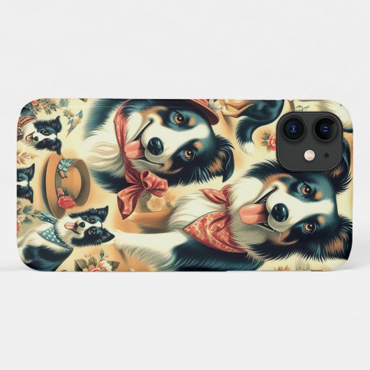 Coques Case-Mate iPhone Collie frontière mignonne sans joint (Dos (Horizontal))