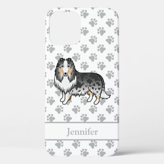 Coques Case-Mate iPhone Collie Rough Blue Merle Chien de Dessin Animé Mign (Verso)
