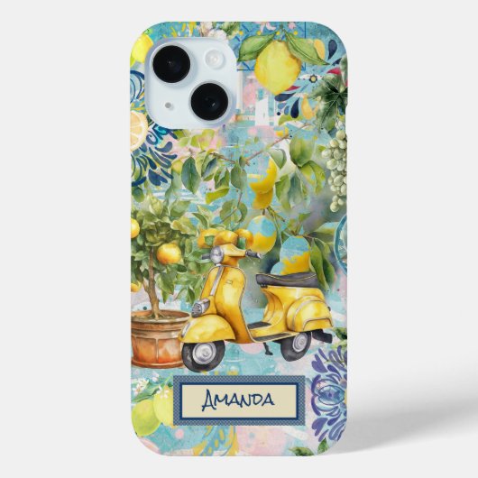 Coques Case-Mate iPhone Collier d'agrumes sicilien bleu chic (Verso)