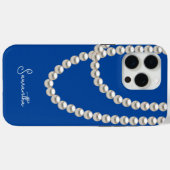 Coques Case-Mate iPhone Collier de perle bleu de sécurité (Verso (horizontal))