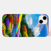 Coques Case-Mate iPhone Collines et fleurs arc-en-ciel deux (Verso (horizontal))