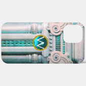COQUES Case-Mate iPhone COLONNE ÉLÉGANTE EN MARBRE, MONOGRAMME EN PIERRE R (Retour (horizontal))