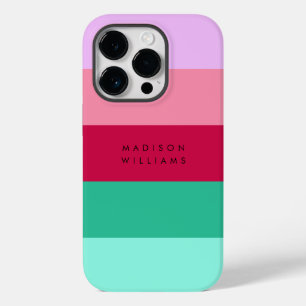 Coque Pour iPhone 14 Pro Colorbloc Stripe horizontale Viva Magenta Ressort