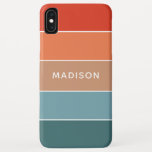 Case-Mate iPhone Case Colorbloc Terre coloré moderne Nom personnalisé<br><div class="desc">Ce design coloré et moderne présente un motif en bloc couleur bleu,  marron et orange avec votre nom personnalisé #iphone #coques #iphonecases #electronics</div>