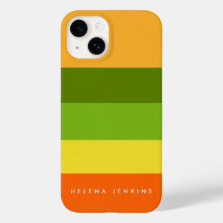 Coque Pour iPhone 14 Colorblock Monogramme horizontal à bandes colorées