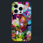 Coque iPhone 15 Pro Coloré Abstrait Fleurs Vintages Collage<br><div class="desc">Fleurs vintages et tourbillonnantes colorées et romantiques collage motif. Le design est disponible sur d'autres produits.</div>