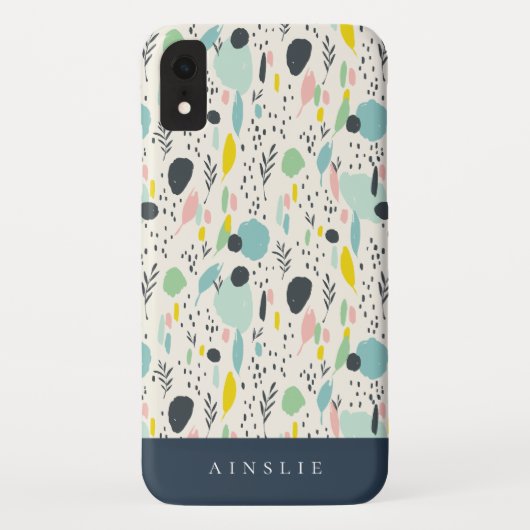 Coques Case-Mate iPhone Coloré Abstrait Pastel Foliage Motif (Dos)