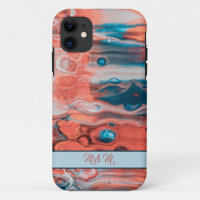 Coloré abstrait peinture coques iphone monogramme.