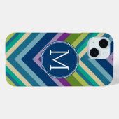 Coques Case-Mate iPhone Coloré Chevron Motif Personnalisé Monogramme (Verso (horizontal))