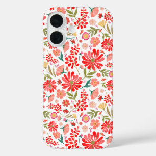 Coques iPhone 16 Coloré Fleur sauvage Été Floral Blanc