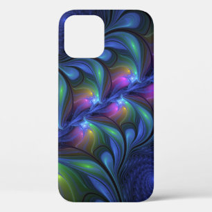 Case-Mate iPhone Case Coloré Lumineux Abstrait Bleu rose Vert Fractal