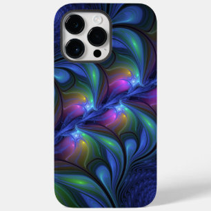 Coque Pour Pour iPhone 14 Pro Max Coloré Lumineux Abstrait Bleu rose Vert Fractal