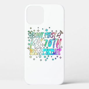Case-Mate iPhone Case coloré mais d'abord mon 70e anniversaire raye text
