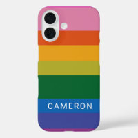 Coloré Moderne Arc-en-ciel rayures Nom personnalis