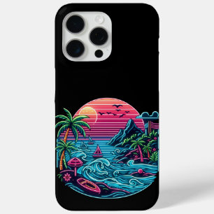 Coque iPhone 15 Pro Max Coloré. néon tropical/hawaïen