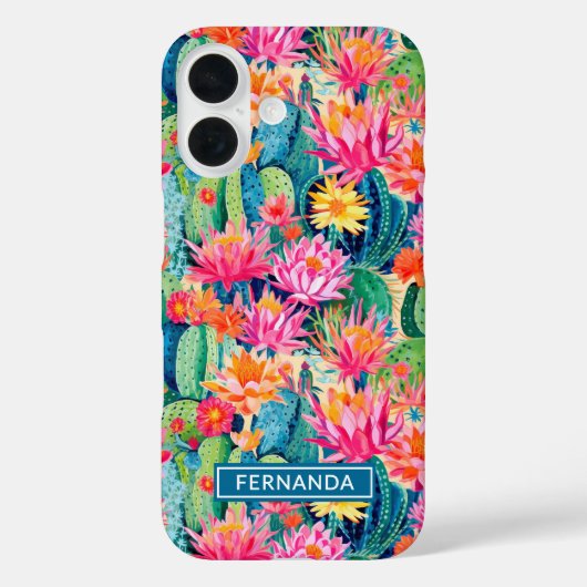 Coques Case-Mate iPhone Colorful Blooming Cacti Personalized (Verso)