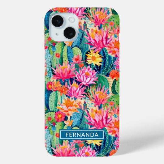 Coques Case-Mate iPhone Colorful Blooming Cacti Personalized (Verso)