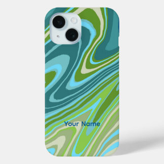 Coque Pour iPhone 15 Colorful blue and green abstract phone case
