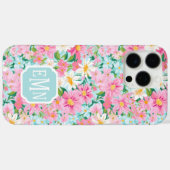 Coques Case-Mate iPhone Colorful Flower Garden Monogrammed (Verso (horizontal))