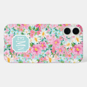 Coques Case-Mate iPhone Colorful Flower Garden Monogrammed (Verso (horizontal))