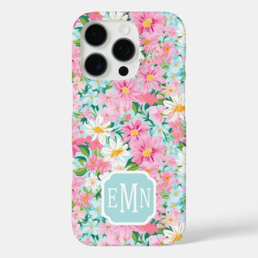 Coques Case-Mate iPhone Colorful Flower Garden Monogrammed (Verso)