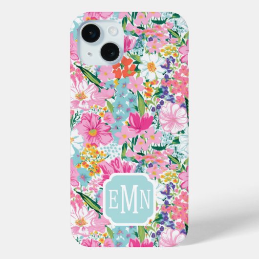 Coques Case-Mate iPhone Colorful Garden Monogrammed (Verso)